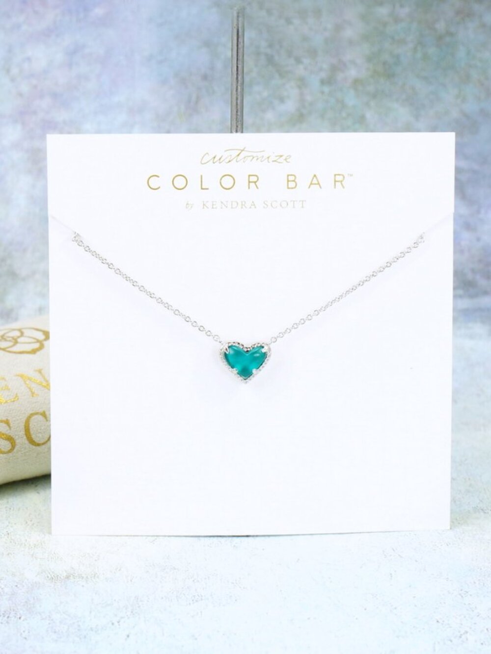 Kendra Scott Ari Heart London Blue necklace Silver Tone December
